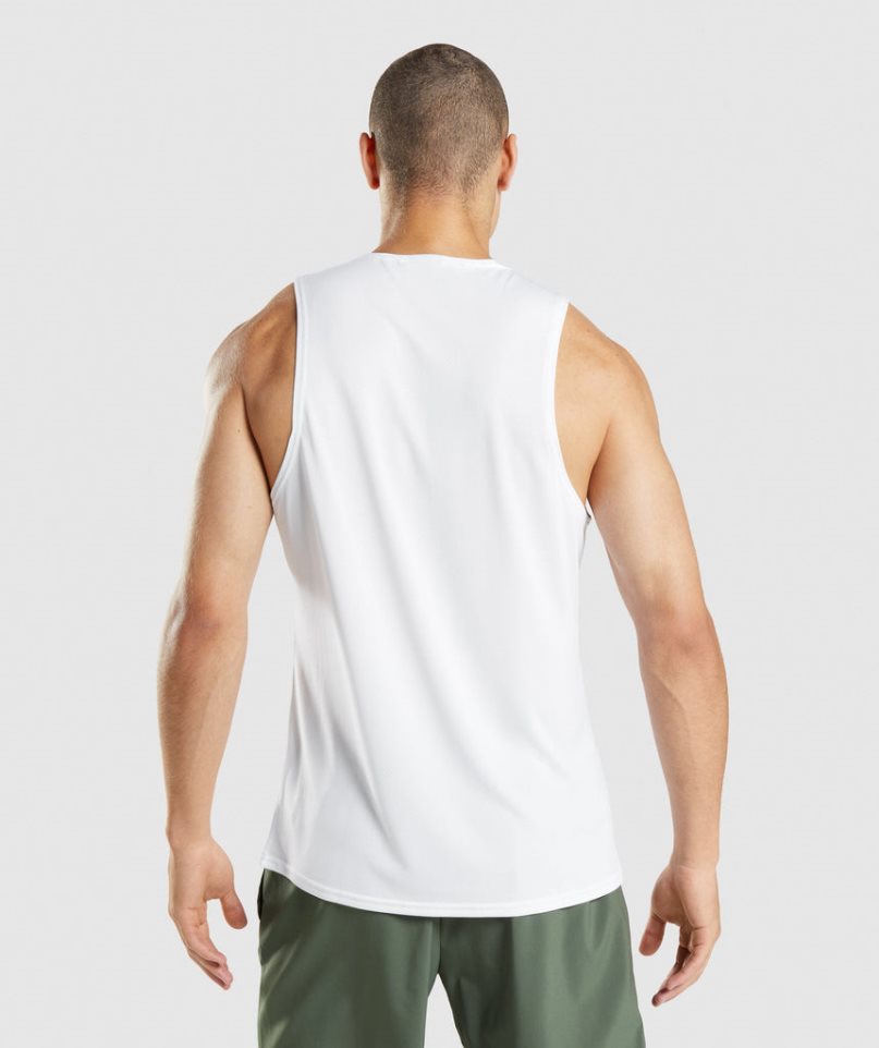 Men's Gymshark Arrival Tanks White | NZ 7HWALZ